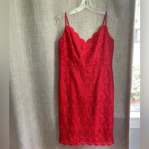 J Crew red lace dress size 8 NWT